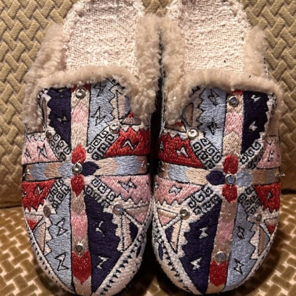 Free People Collection Textile Damon Blue Combo Mules